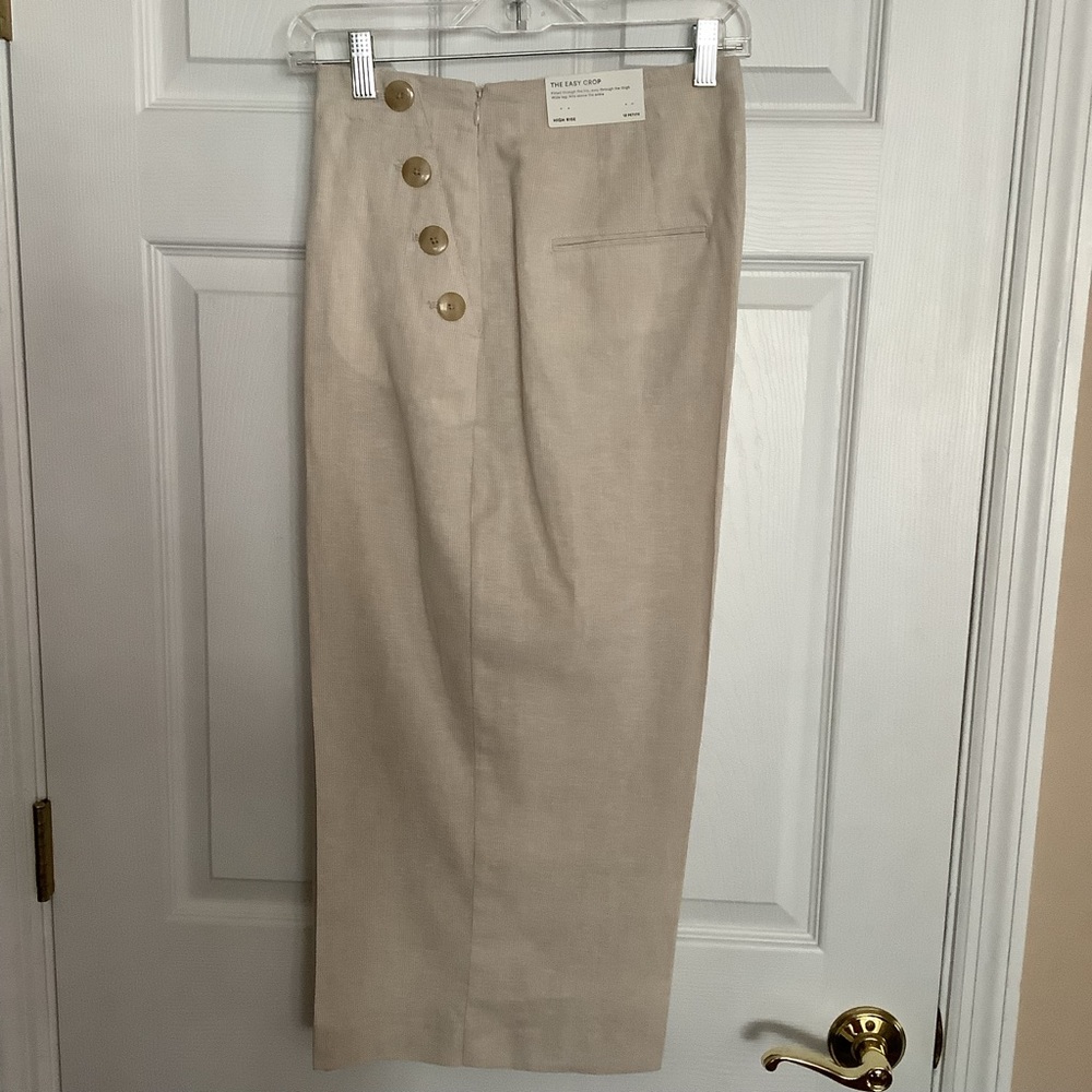 3/$45 Ann Taylor Linen Easy Crop Wide Leg size 12P